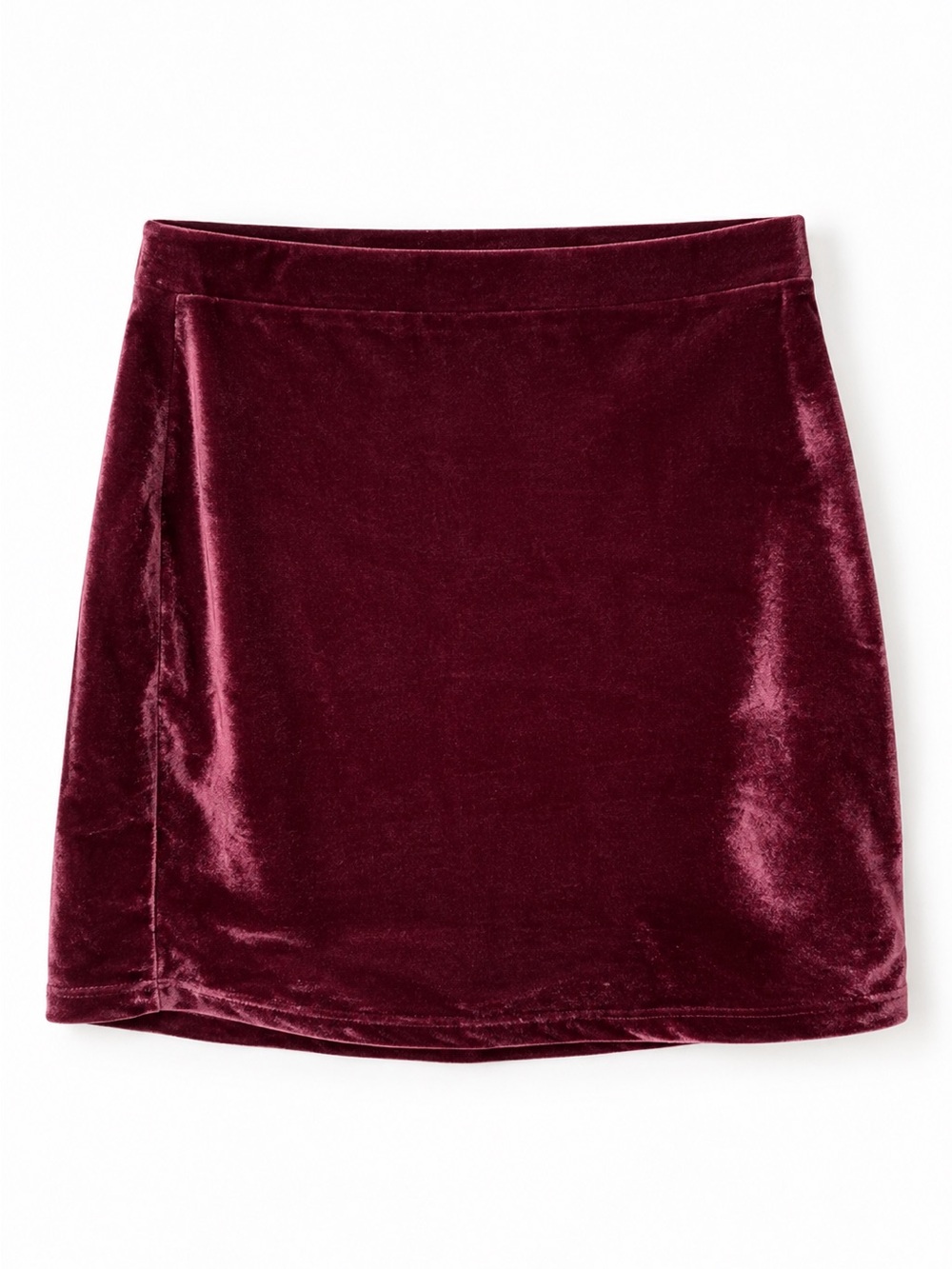 Plush Velvet Mini Skirt in Wine